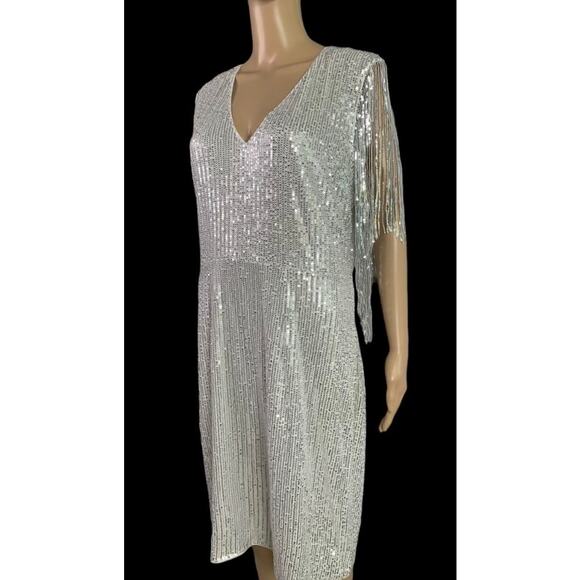 Silver Sequin Mini Dress - Picture 8 of 11
